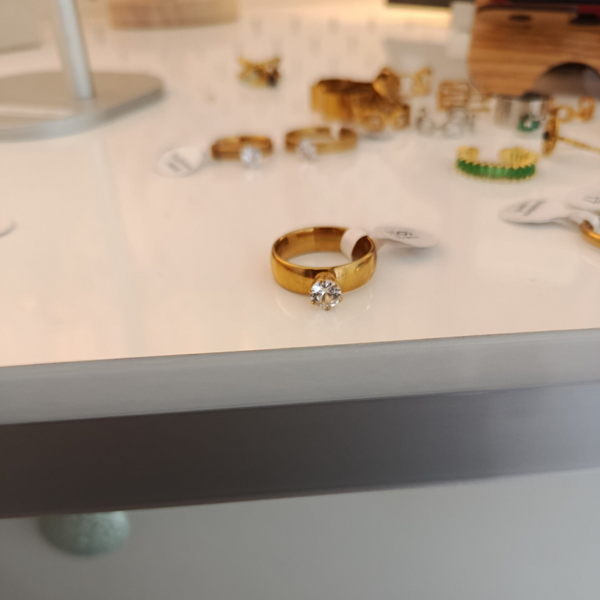 Bague Solitaire blanche taille 53/54