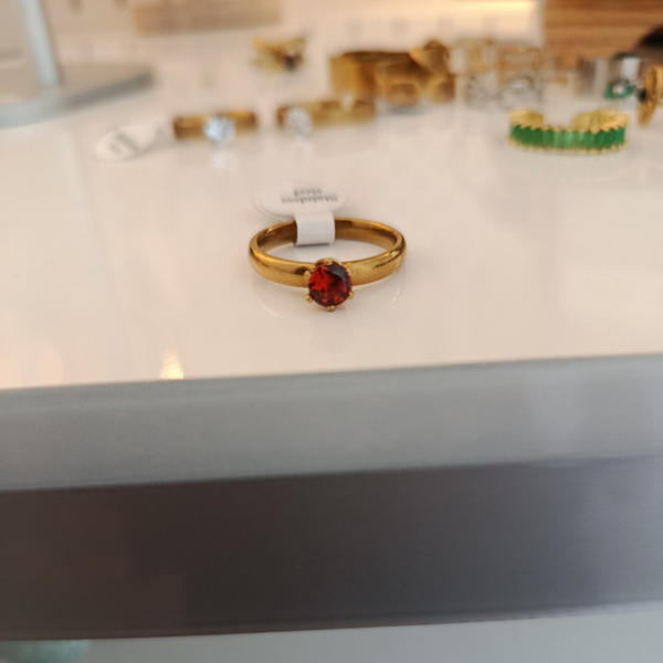 Bague Solitaire ambre taille 53/54