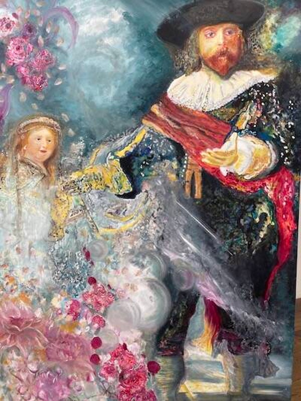 Large Modern oil Painting: Rembrandt 2.0 | Dutch Contemporary Artwork by Amber Houweling