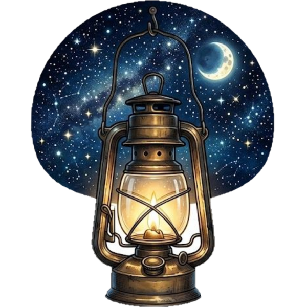 Lantern Night Sky Kiss-Cut Vinyl Sticker - 3"x4"