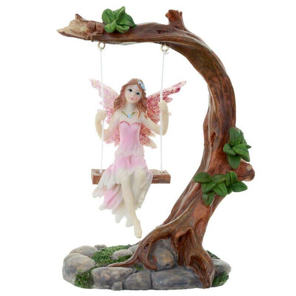 Figurine Fée des Fleurs sur Balançoire