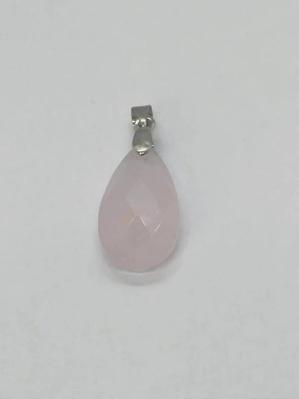 pendentif quartz rose à facette