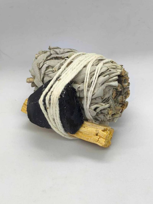 Trio Sauge Blanche, Palo Santo, Obsidienne