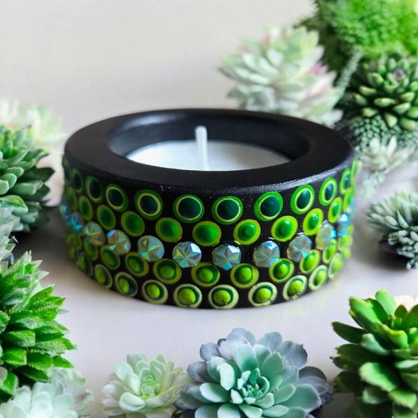 Waxinelichtje Limegroen