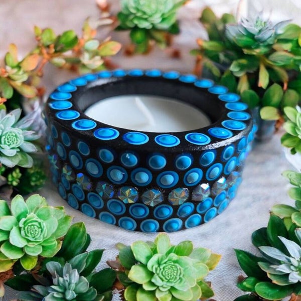 Waxinelichtje Blauw