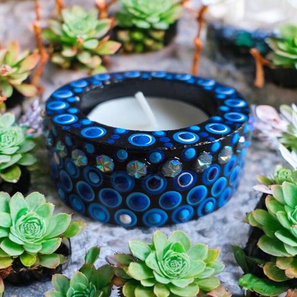 Waxinelichtje Blauw