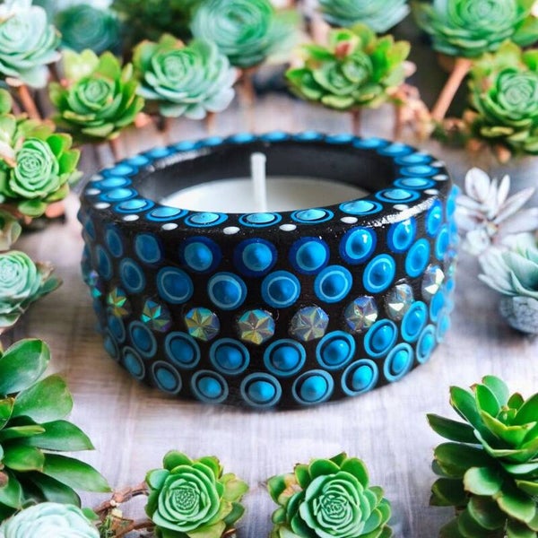 Waxinelichtje Blauw