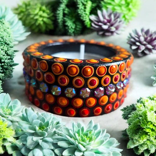 Waxinelichtje Rood/Oranje