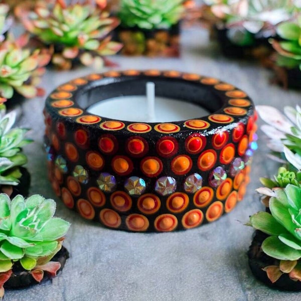 Waxinelichtje Rood/Oranje