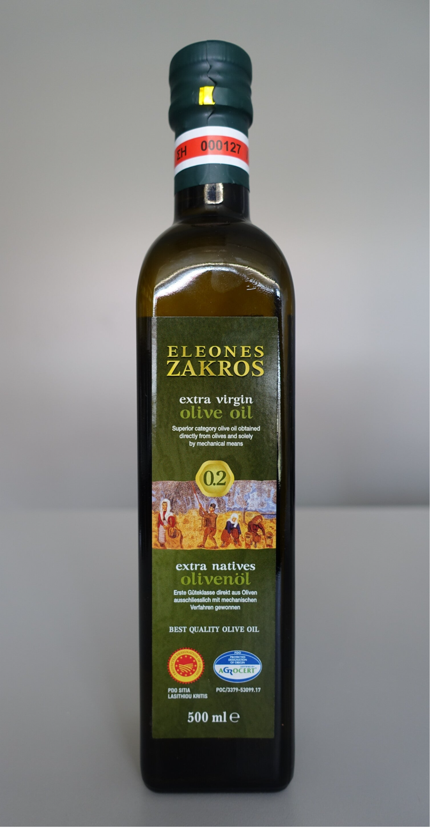 Oliwa z oliwek extra virgin Kreta 0,2 % kwasowości 0,5l - najwyższa jakość!