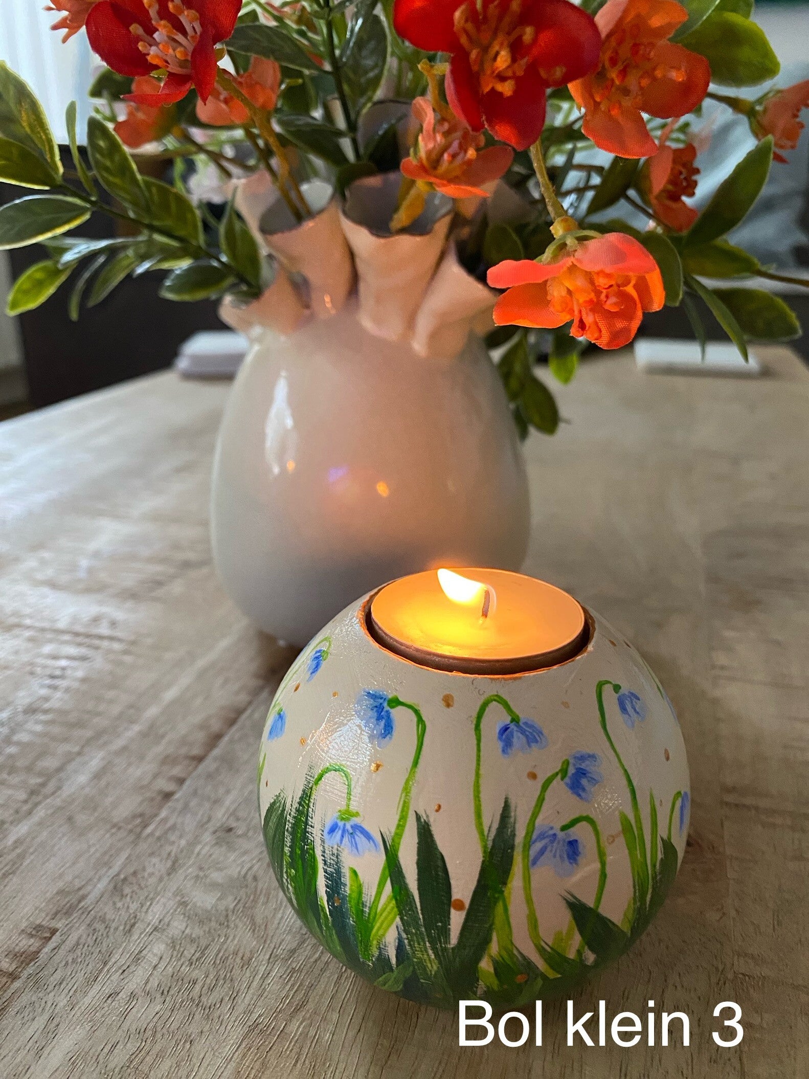 Waxine kaarshouder bol klein (8x6.5cm)