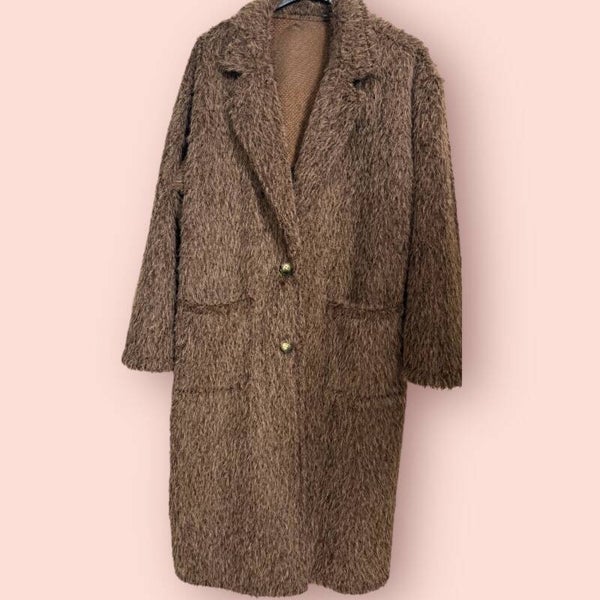 Cosy Chic Fellmantel - Braun