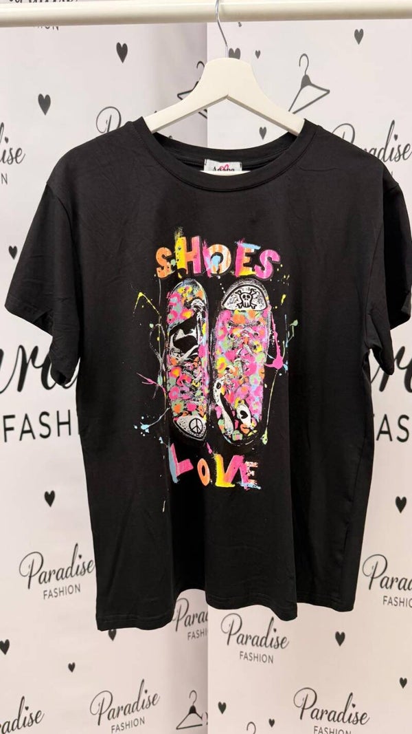 Shoes Love Shirt – Schwarz