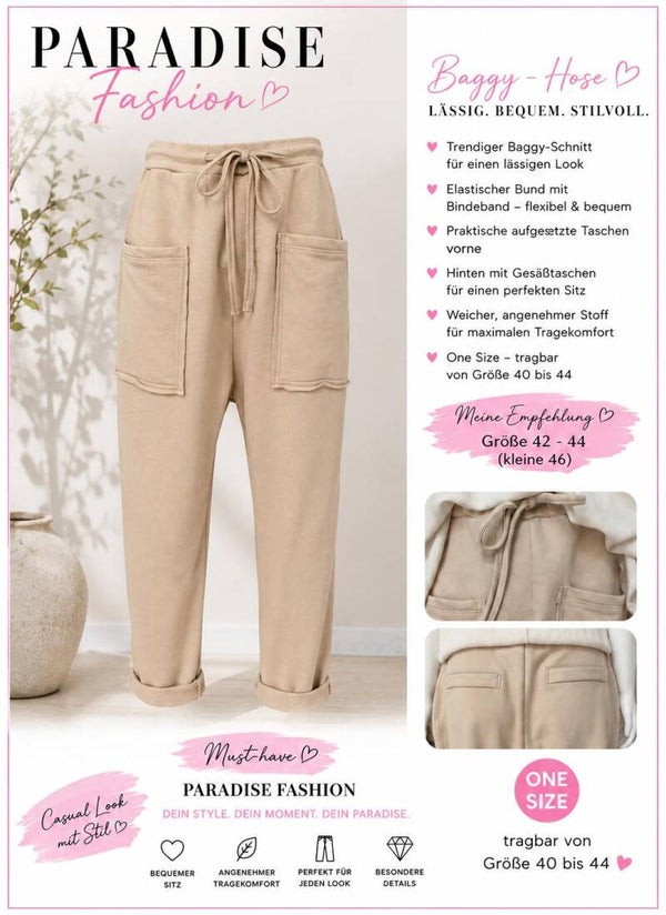 Baggy Hose Anna in Beige