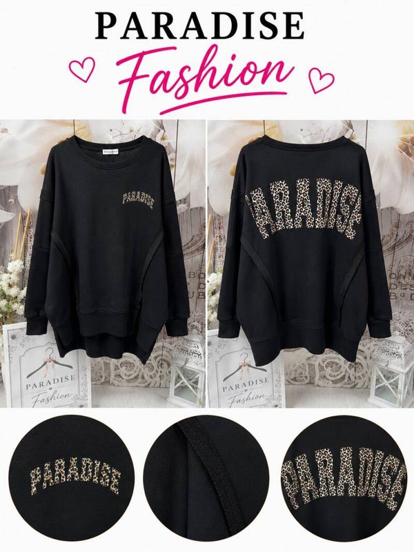 Sweatshirt Paradise - Schwarz/ Leo