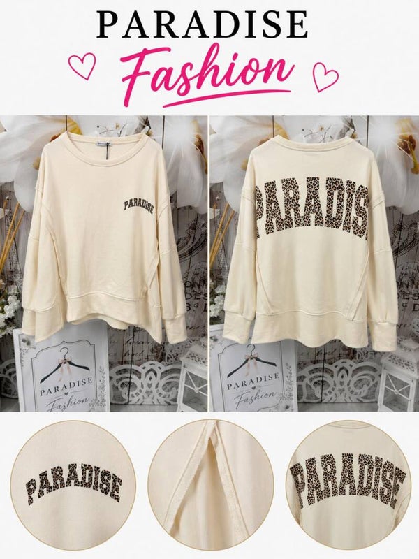 Sweatshirt Paradise  Farbe; Creme-Beige/Leo