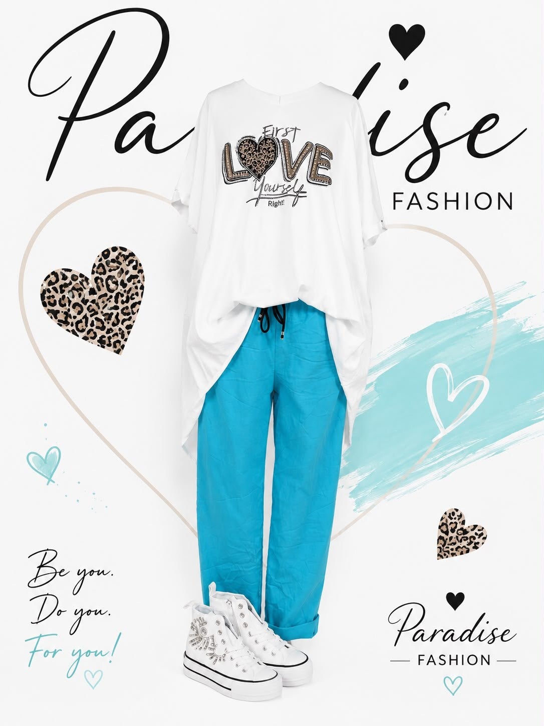 Shirt - Love - Farbe: Weiß - One Size ( 44 -48 )