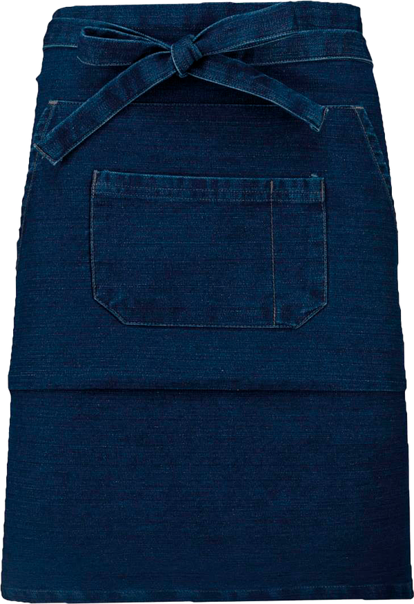 BEDIENINGSSCHORT HALFLANG KLEUR DENIM