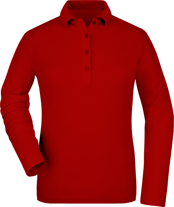 DAMES POLO ROOD LANGE MOUW
