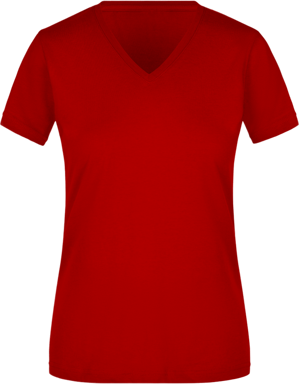 DAMES T-SHIRT V-HALS ROOD