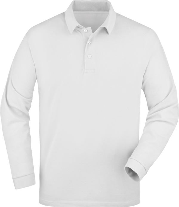 HEREN POLO WIT LANGE MOUW