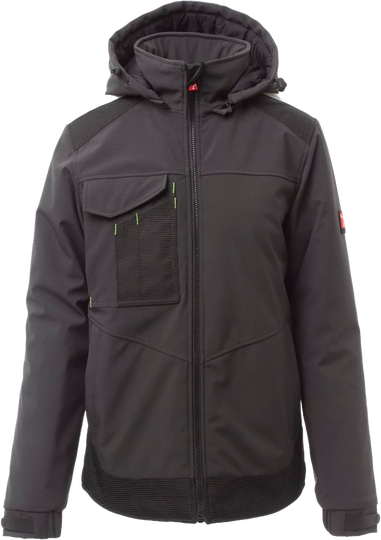 WERKJAS MET CAPUCHON PERFORMER ANTRACIET-ZWART