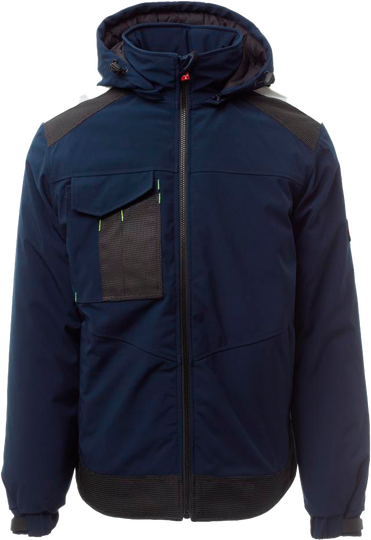 WERKJAS MET CAPUCHON PERFORMER NAVY-ZWART