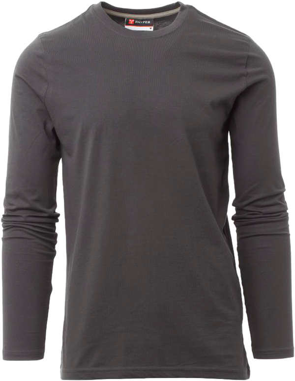 HEREN T-SHIRT LANGE MOUWEN ANTRACIET