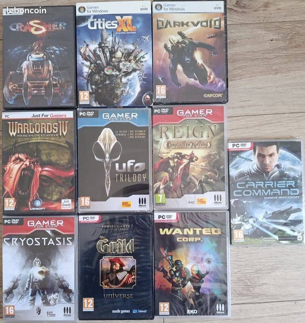 LOT DE 10 JEUX PC