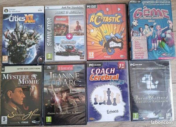LOT DE 8 JEUX PC