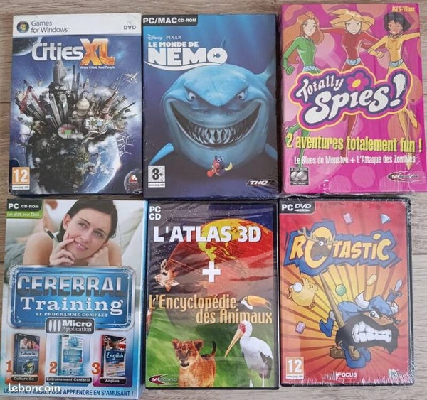 LOT DE 6 JEUX PC