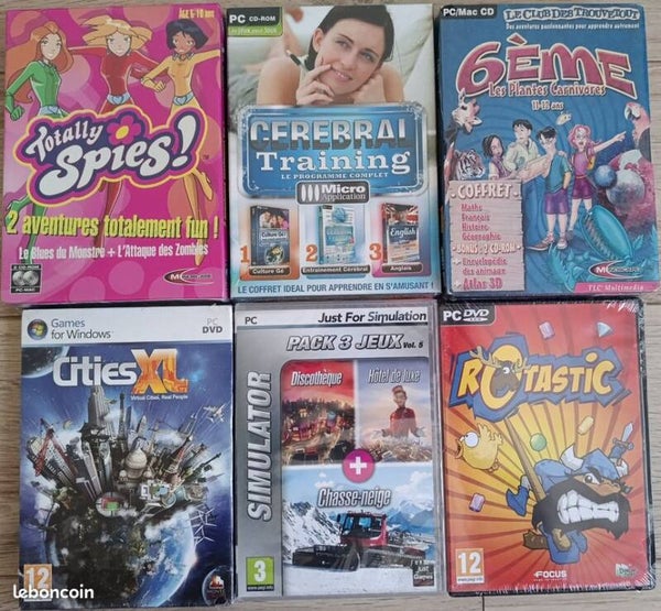 LOT DE 6 JEUX PC