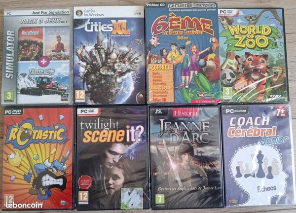 LOT DE 8 JEUX PC