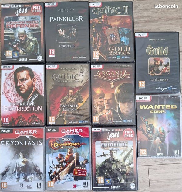 LOT DE 11 JEUX PC