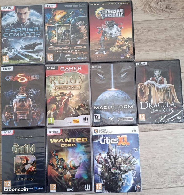 LOT DE 10 JEUX PC