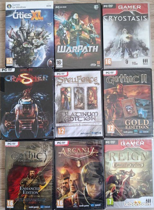 LOT DE 9 JEUX PC
