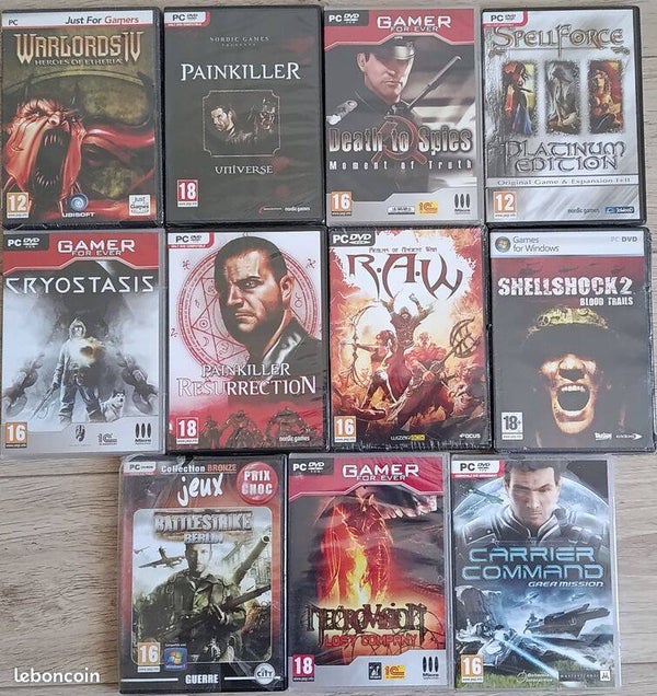 LOT DE 11 JEUX PC