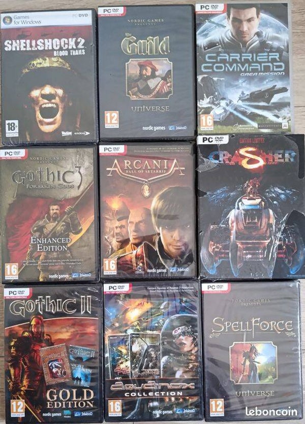 LOT DE 9 JEUX PC