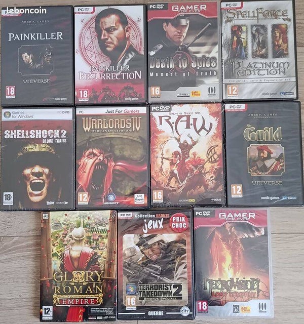 LOT DE 11 JEUX PC