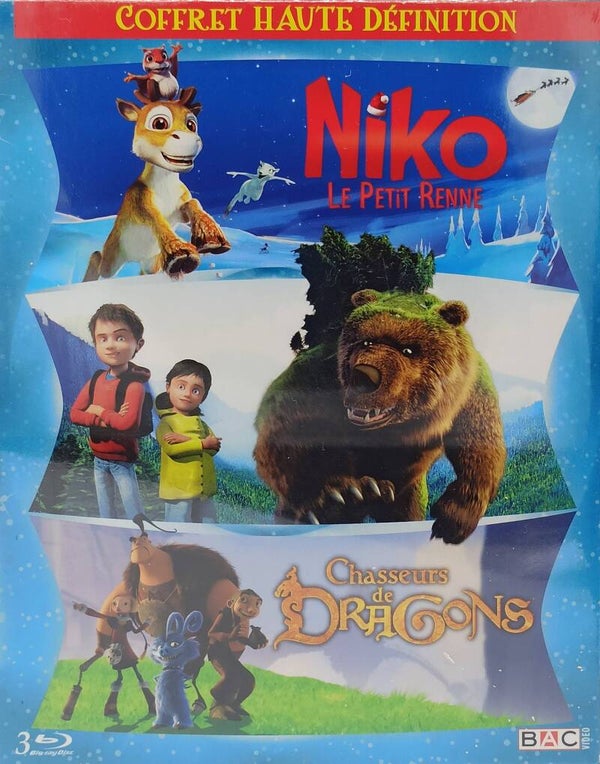 NIKO LE PETIT RENNE + L' OURS MONTAGNE + CHASSEURS DE DRAGONS