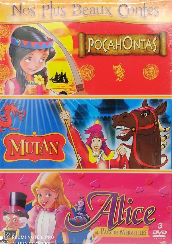 POCAHONTAS + MULAN + ALICE AU PAYS DES MERVEILLES