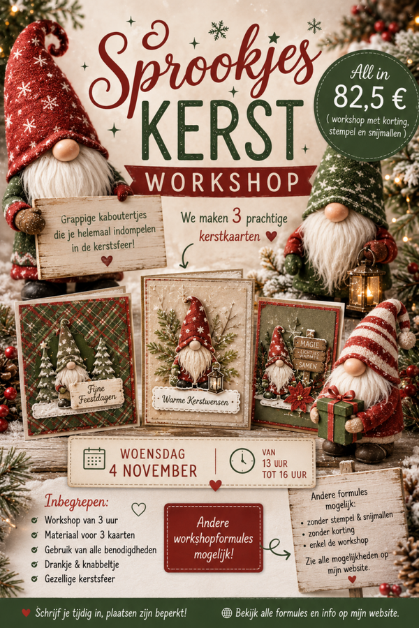 Magische kerst met kaboutertjes : woensdag 4 november van 13 u tot 16 u
