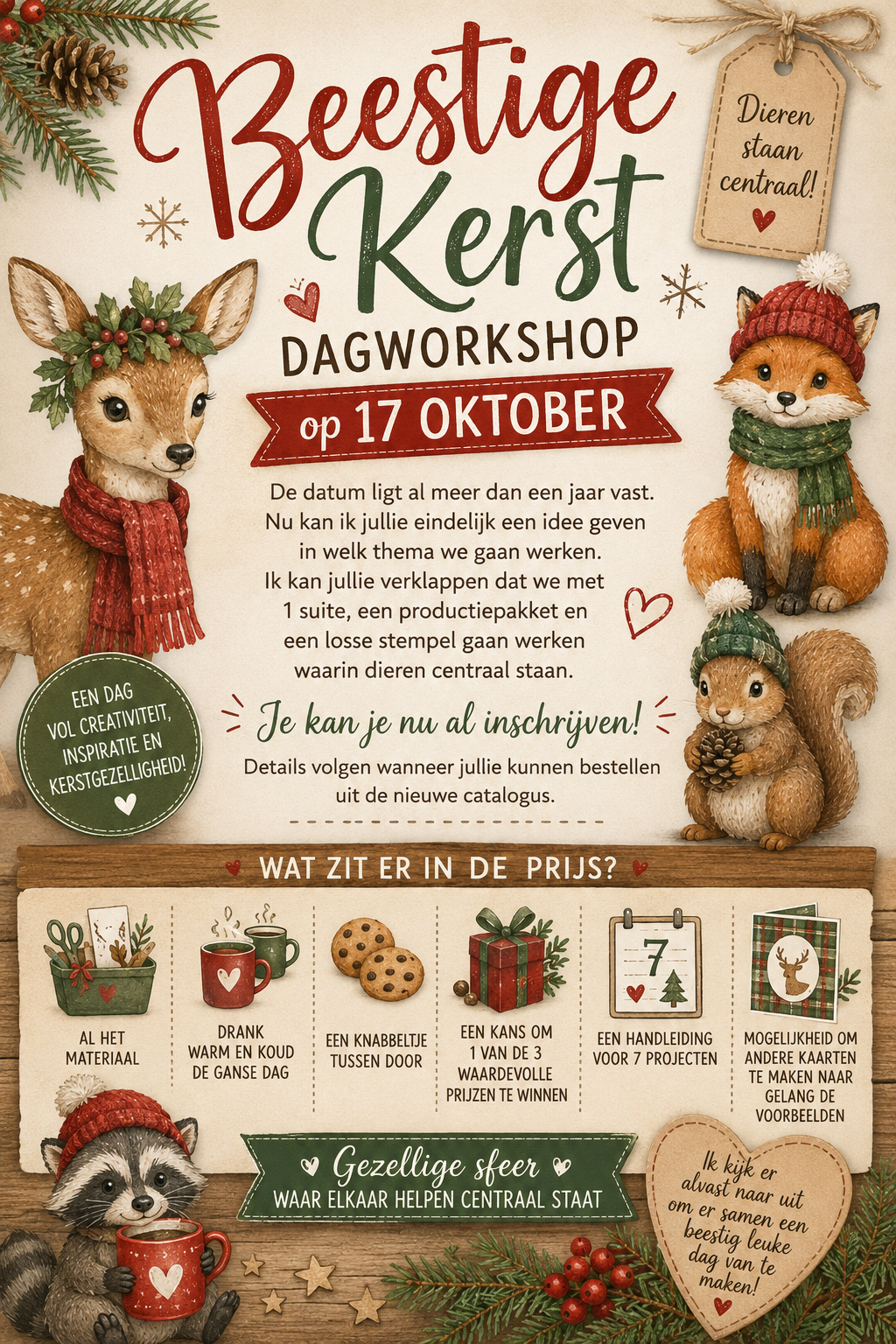 Kerst workshop zaterdag 17 oktober 2026 in OC Den Hulst