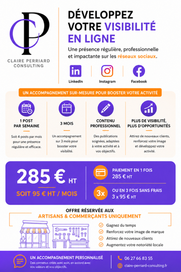 Forfait 1 post par semaine soit 4 posts par mois