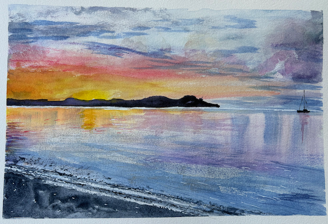 coucher de soleil dans la baie (Elba)