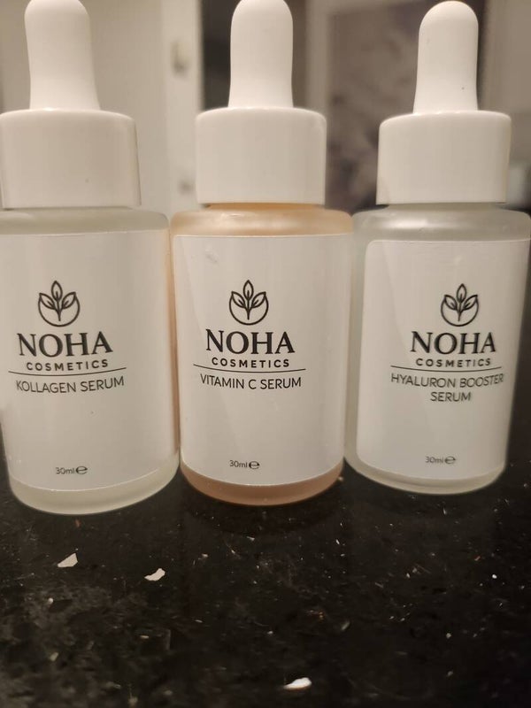 Hautpflege-Set (3er-Set Serum: Kollagen + Vitamin C 15 % + Hyaluron Booster)