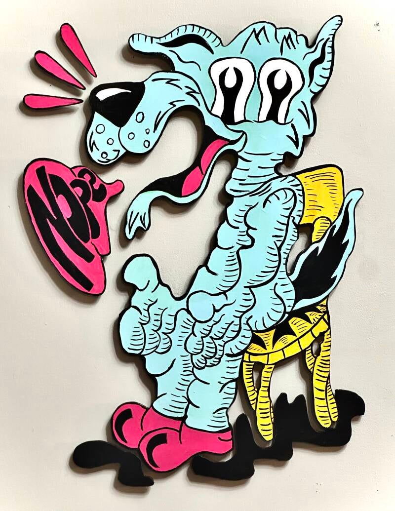 enamel on wood cutouts, 2025