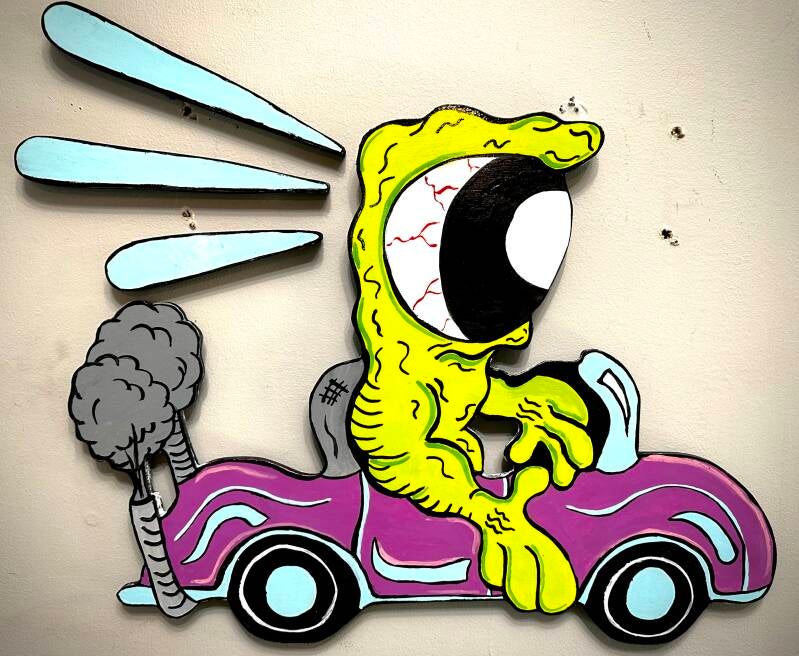 enamel on wood cutouts, 2025