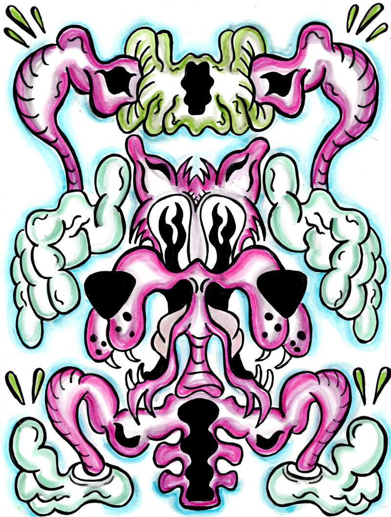 ink and color inks on bristol. 2025