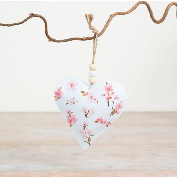 Hanging heart floral pink